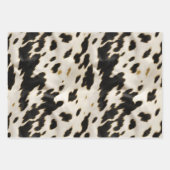 白黒金ゴールド女性のカーボーイ牛皮 ラッピングペーパーシート (正面3)