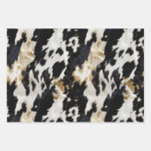 白黒金ゴールド女性のカーボーイ牛皮 ラッピングペーパーシート (正面2)