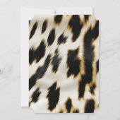 白黒金ゴールド女性のカーボーイ牛皮 招待状 (裏面)