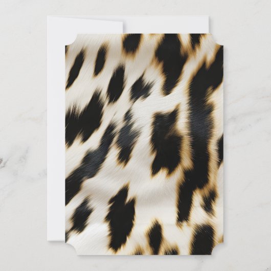 白黒金ゴールド女性のカーボーイ牛皮 招待状 (裏面)
