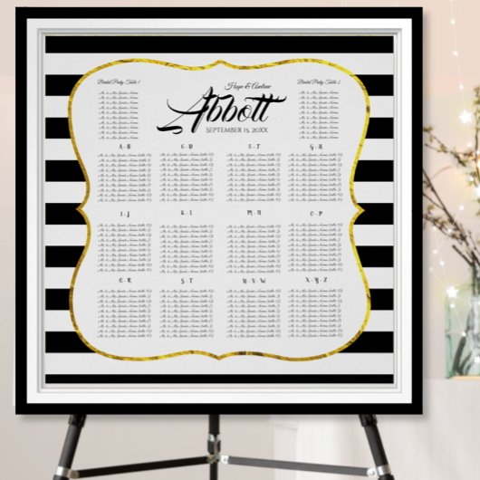 白黒金ゴールド座席表（アルファベット） ポスター