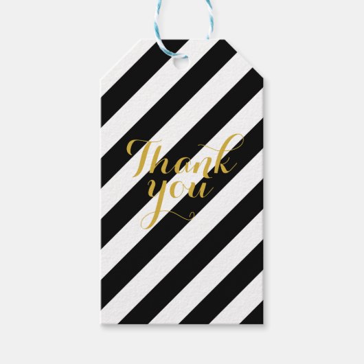 白黒金ゴールド感謝していギフトラベル ギフトタグ (正面)
