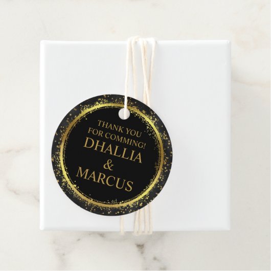 白黒金ゴールド星ゴシックパターン フェイバータグ (インサイチュ)