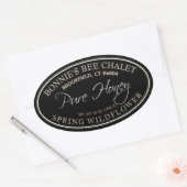 白黒金ゴールド楕円形ハニーラベル白縁ど 楕円形シール (封筒)