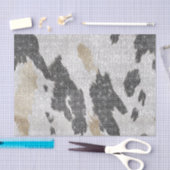 白黒金ゴールド牛アニマルプリントスパークル誕生日 薄葉紙 (クラフト)