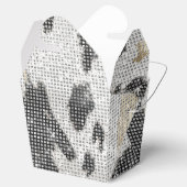 白黒金ゴールド牛アニマルプリントスパークル フェイバーボックス (オープン)