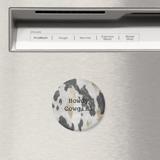 白黒金ゴールド牛アニマルプリントスパークル マグネット (インサイチュ (食洗機))