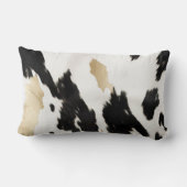 白黒金ゴールド牛アニマルプリントスパークル ランバークッション (裏面)