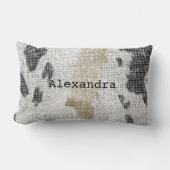 白黒金ゴールド牛アニマルプリントスパークル ランバークッション (正面)