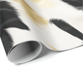 白黒金ゴールド牛革誕生日 ラッピングペーパー (ロールコーナー)