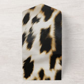 白黒金ゴールド牛革 オールインワン招待状 (外側)