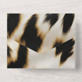 白黒金ゴールド牛革 オールインワン招待状 (裏面)