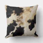 白黒金ゴールド牛革 クッション (裏面)