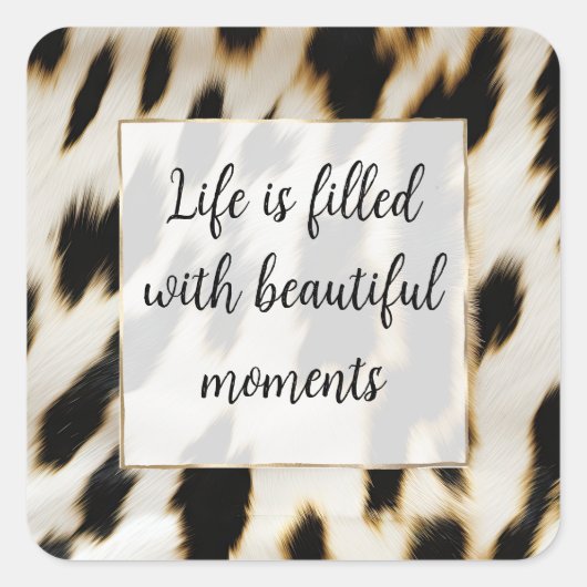 白黒金ゴールド牛革 スクエアシール (正面)