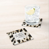 白黒金ゴールド牛革 スクエアペーパーコースター (インサイチュ)