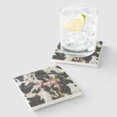 白黒金ゴールド牛革 ストーンコースター (横)