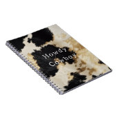 白黒金ゴールド牛革 ノートブック (右側)