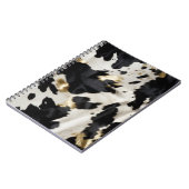 白黒金ゴールド牛革 ノートブック (左側)