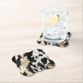 白黒金ゴールド牛革 ペーパーコースター (インサイチュ)