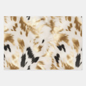 白黒金ゴールド牛革 ラッピングペーパーシート (正面3)