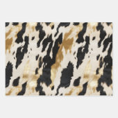 白黒金ゴールド牛革 ラッピングペーパーシート (正面2)