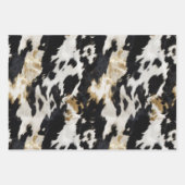 白黒金ゴールド牛革 ラッピングペーパーシート (正面)