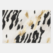 白黒金ゴールド牛革 ラッピングペーパーシート (正面3)