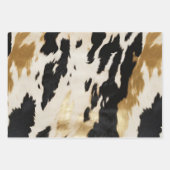 白黒金ゴールド牛革 ラッピングペーパーシート (正面2)