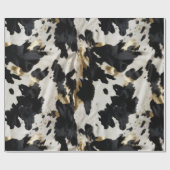 白黒金ゴールド牛革 ラッピングペーパー (フラット)