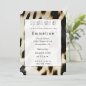 白黒金ゴールド牛革 招待状 (スタンド正面)