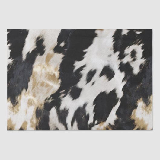 白黒金ゴールド牛革 薄葉紙 (正面)