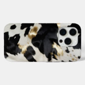 白黒金ゴールド牛革 Case-Mate iPhoneケース (裏面 (横))