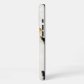 白黒金ゴールド牛革 iPhoneケース (左側面)