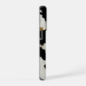 白黒金ゴールド牛革 iPhoneケース (右側面)