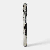 白黒金ゴールド牛革 iPhoneケース (左側面)