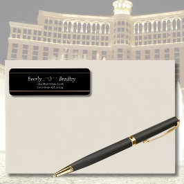 白黒金ゴールド縁どスエレガントクリプトタイポグラフィ ラベル