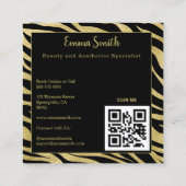 白黒金ゴールド美しいプロフェッショナル名刺 スクエア名刺 (裏面)