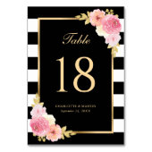白黒金ゴールド赤面ピンクフローラ テーブルナンバー (裏面)