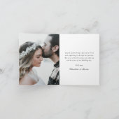 白黒金ゴールド赤面ピンク結婚フローラの写真 サンキューカード (内部)