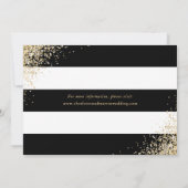 白黒金ゴールド赤面ピンク結婚フローラ セーブザデート (裏面)