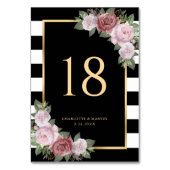 白黒金ゴールド赤面フローラテーブル番号カード テーブルナンバー (裏面)