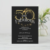 白黒金ゴールド50と素晴らしい誕生日パーティー 招待状 (スタンド正面)