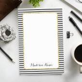 白黒金ストライプ箔フレームモノグラム ポストイット