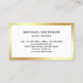 白黒金箔クラリネットミュージック先生 名刺 (裏面)