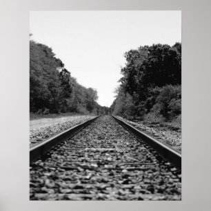 白黒鉄道16x20ポスタープリント ポスター
