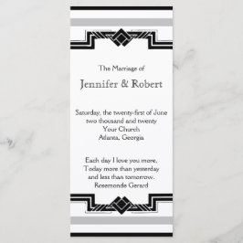 白黒銀アールデコフレーム結婚式 プログラム