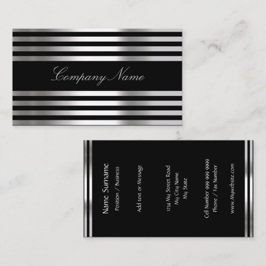 白黒銀抽象芸術 名刺 (正面/裏面)