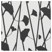 白黒銀杏の葉紋様 ファブリック (クローズアップ)