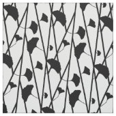 白黒銀杏の葉紋様 ファブリック (見本)