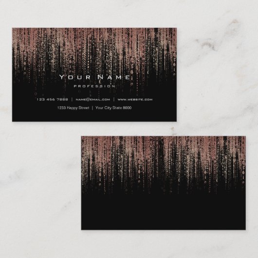 白黒銅バラ金ゴールドマトリックスサイバー赤面 名刺 (正面/裏面)